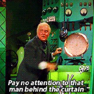 man behind the curtain